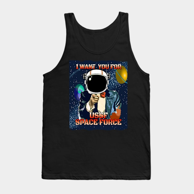 Funny Space Force Recruitment T-shirt Tank Top by kmpfanworks